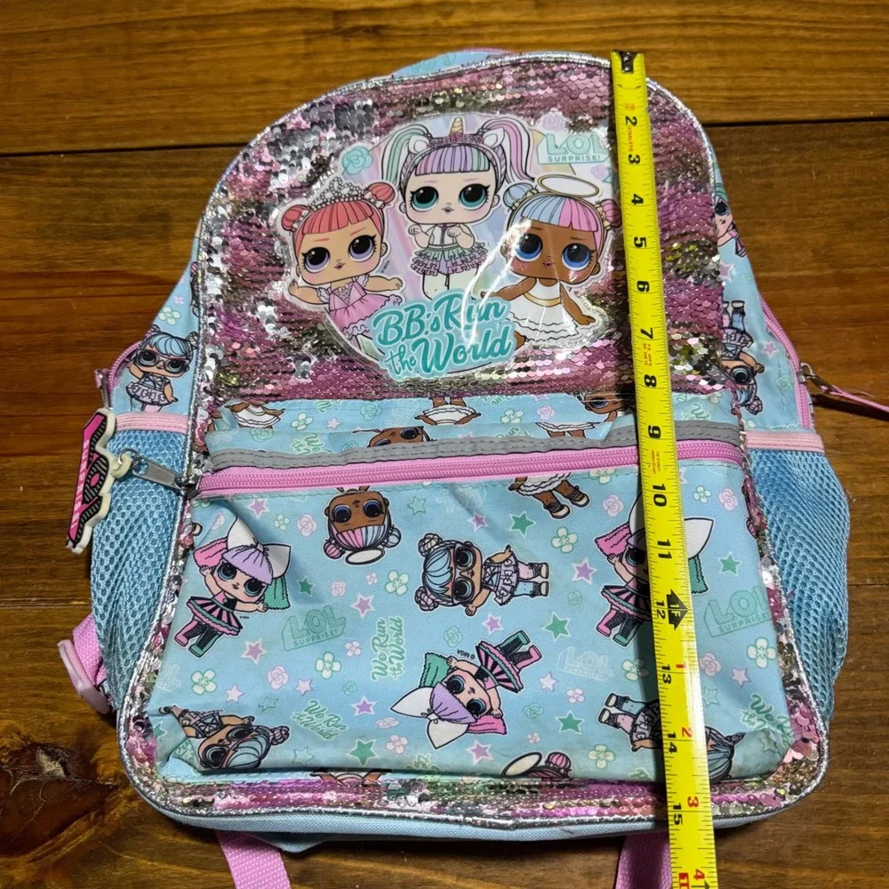 LOL Surprise Backpack BBs Run The World Sequin Blue Pink Girls School Bag